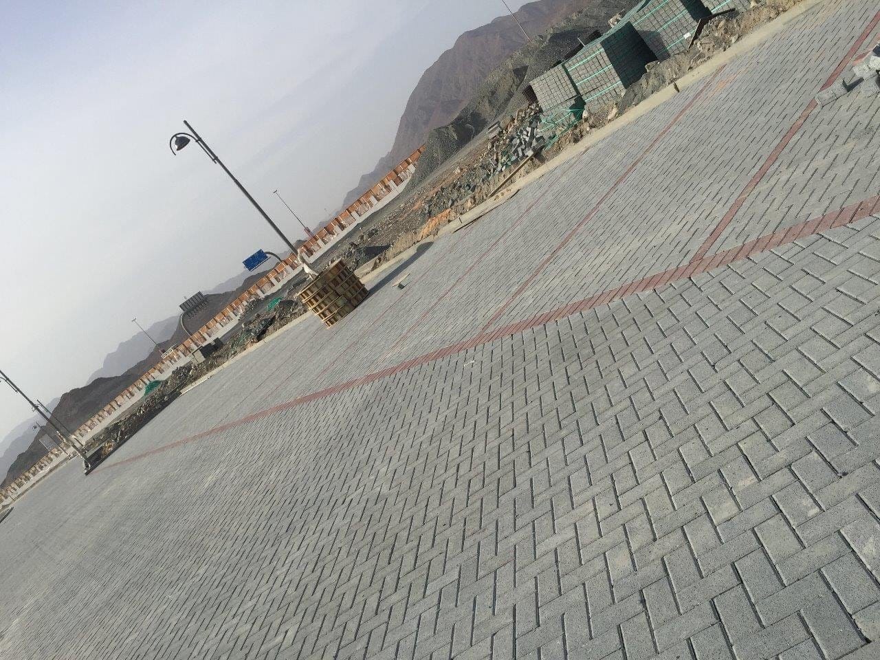 Interlock footpath with new kerb
