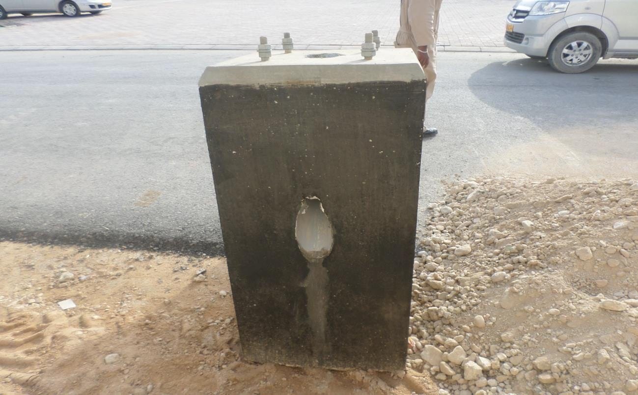 Cast concrete street-light base